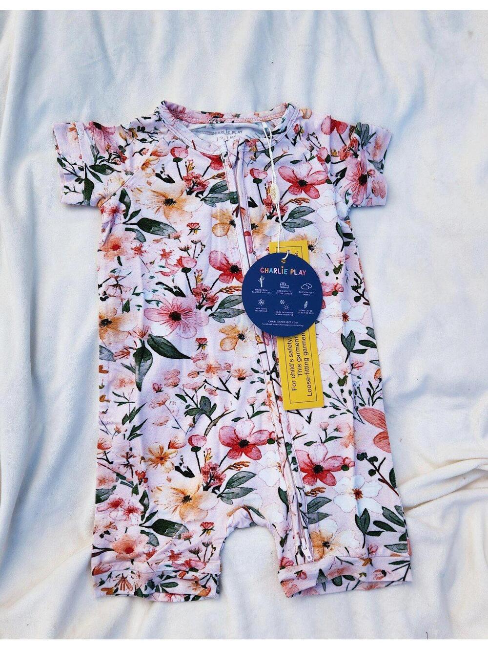 18 months bamboo shorty romper